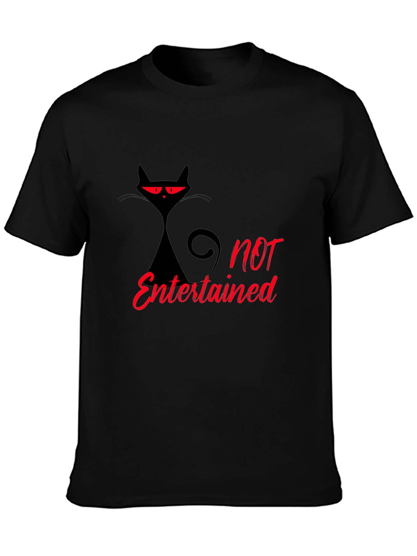 Not Entertained Black Cat Graphic T-Shirt