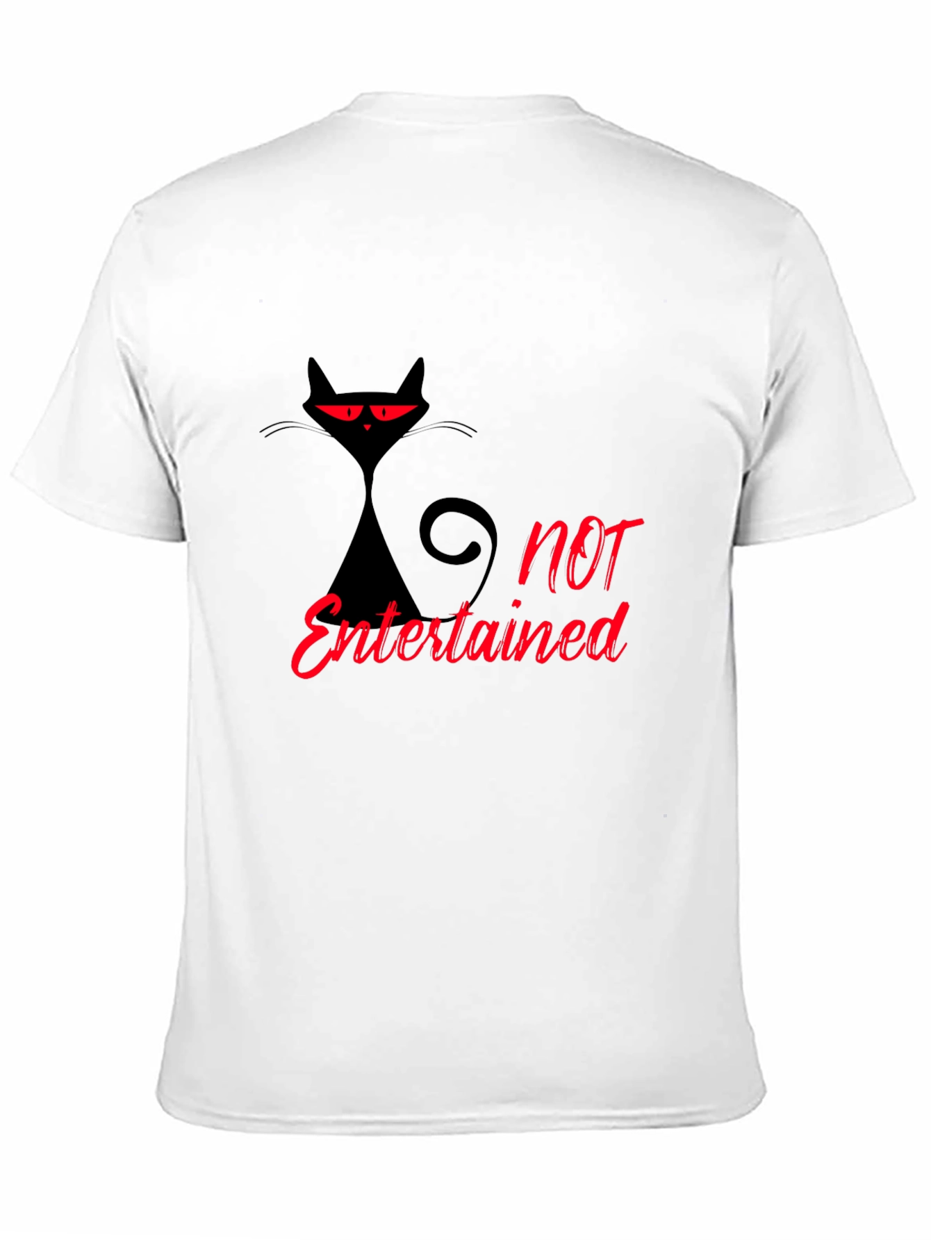 Not Entertained Black Cat Graphic T-Shirt