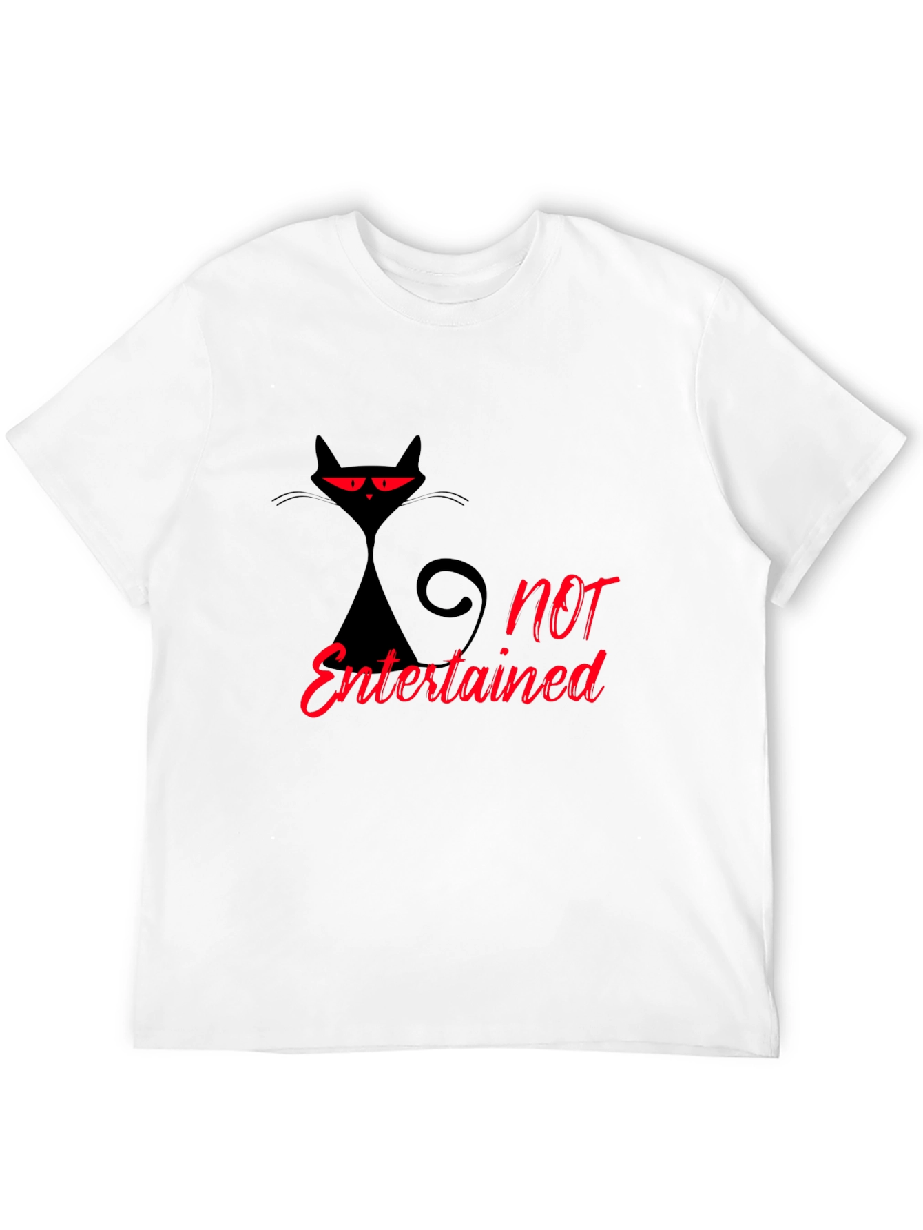 Not Entertained Black Cat Graphic T-Shirt