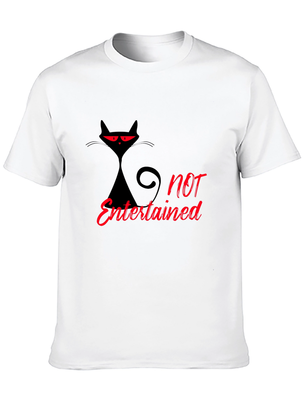 Not Entertained Black Cat Graphic T-Shirt