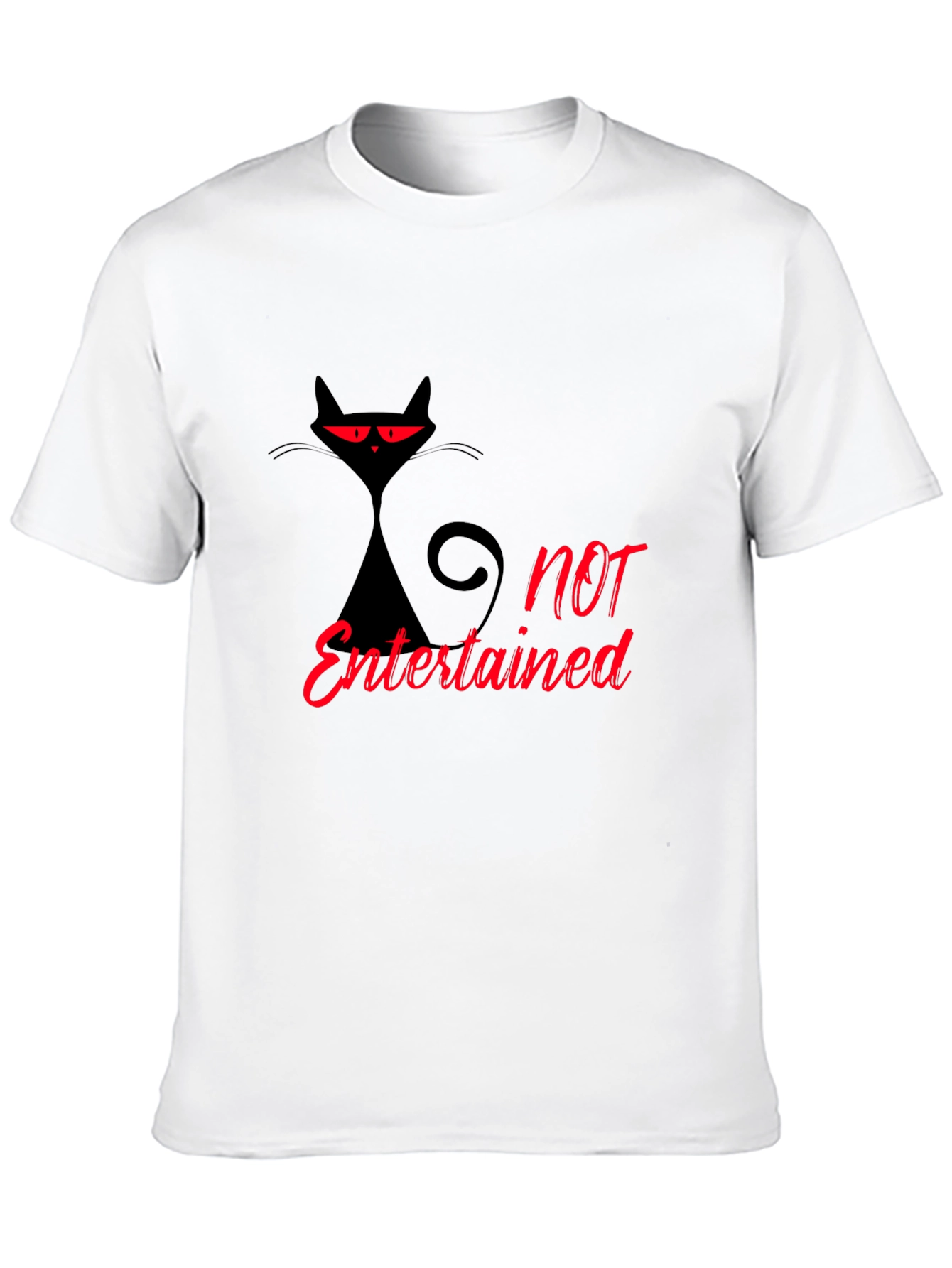 Not Entertained Black Cat Graphic T-Shirt
